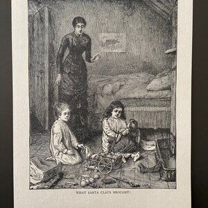 Antique Print, Woodcut Engraving, Vintage,